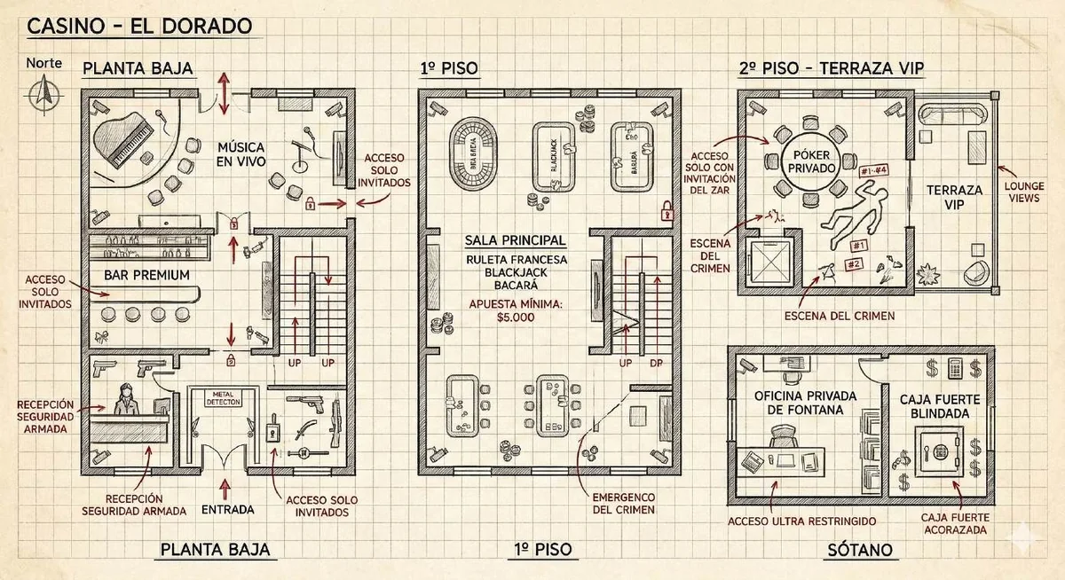 Plano del Casino El Dorado