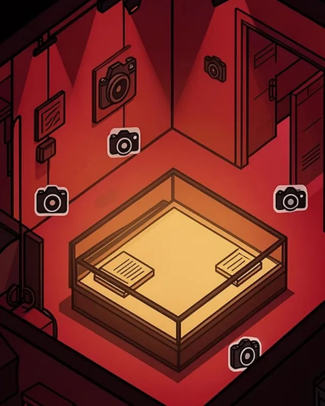 Ilustración recortada del plano del museo dentro del PDF de El robo de la Copa del Mundo
