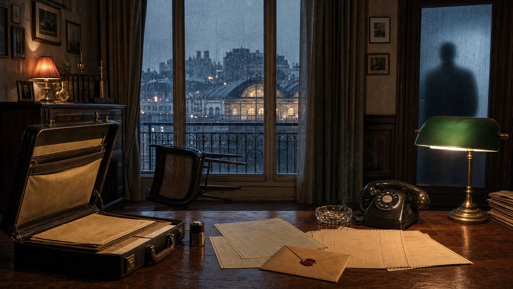 Departamento de Retiro con teléfono, microfilm y documentos de espionaje