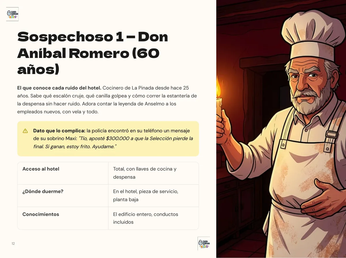 Página real con la ficha del sospechoso Don Aníbal Romero