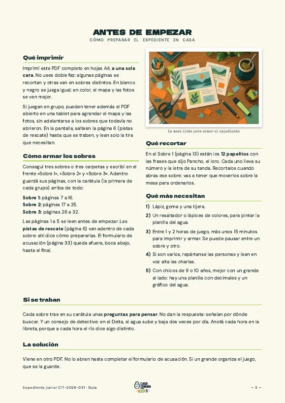 Guía para imprimir el expediente y armar los tres sobres