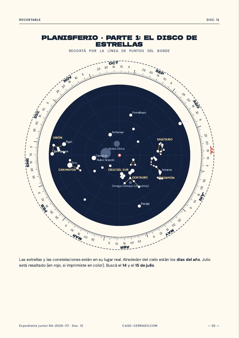 Disco del planisferio para recortar