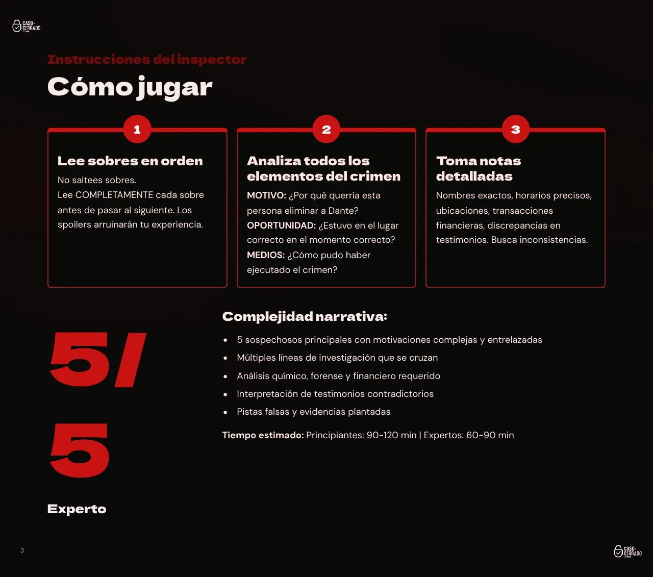 Página 3 del expediente Muerte en Mendoza: Instrucciones del inspector