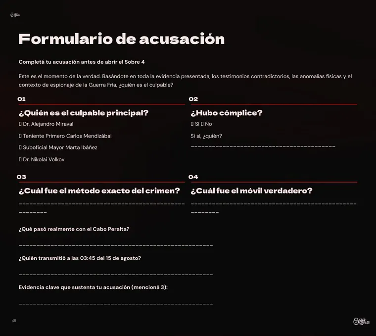 Página 45 de El Polizón de Ushuaia: Formulario de acusación