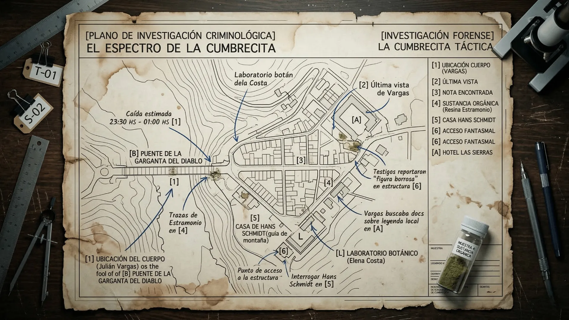 Plano de investigación del caso