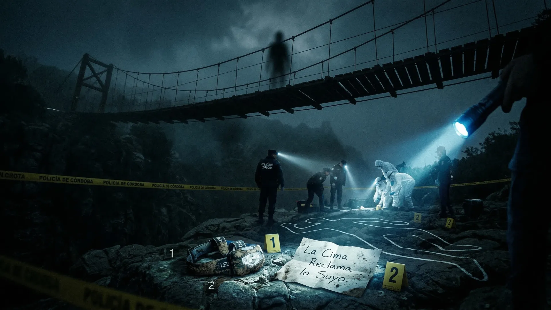 Escena del crimen en el puente