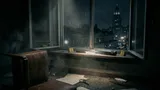 Escena del crimen con marcadores de evidencia